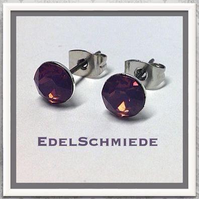 Edelschmiede925 Ohrstecker Modeschmuck (Stift = Titan) m Swarovski