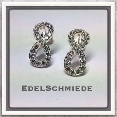 Edelschmiede925 Unendlichkeitsacht Ohrstecker mit Zirkonia 925