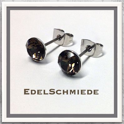 Edelschmiede925 Ohrstecker Modeschmuck (Stift = Titan) m Swarovski