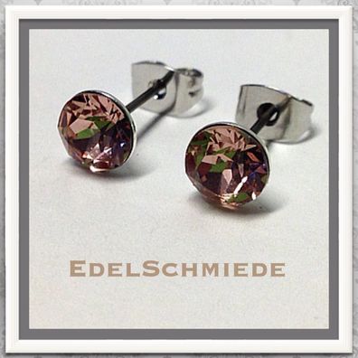 Edelschmiede925 Ohrstecker Modeschmuck (Stift = Titan) m Swarovski