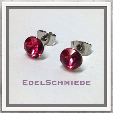 Edelschmiede925 Ohrstecker Modeschmuck (Stift = Titan) m Swarovski