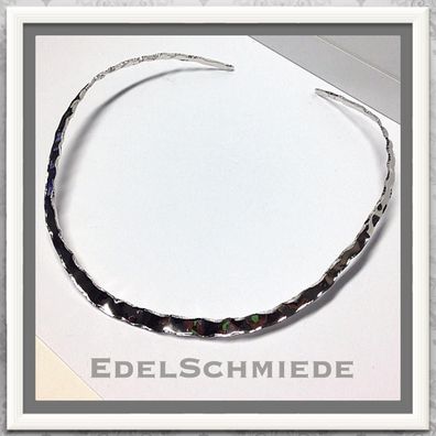 Edelschmiede925 großer Silber Halsreif 925 rhod. poliert 45 cm