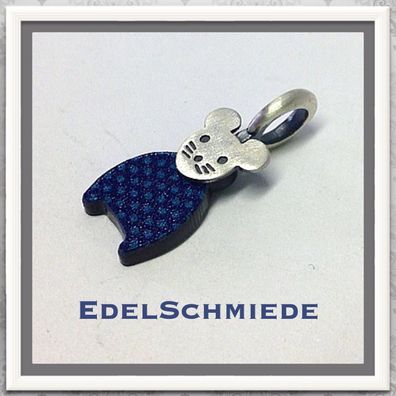 Edelschmiede925 winzige Maus 925 Silber mit Acryl Platte gepunktet