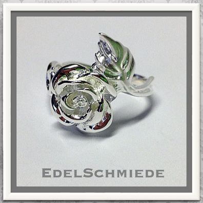 Edelschmiede925 Rosenring in 925 Silber - poliert - Ringgröße 56