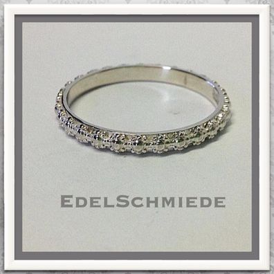 Edelschmiede925 schmaler Silberring 925 mit Blumen ringsum Ringgröße 70,5