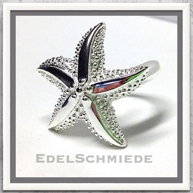 Edelschmiede925 maritimer Seestern als Damenring in 925 Silber