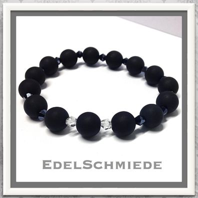 Edelschmiede925 Armband mit farbigen Acrylperlen + Glaskristallen