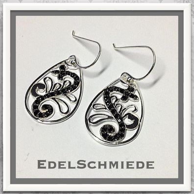 Edelschmiede925 verspielte Ohrhänger in 925 Silber mit Zirkonias