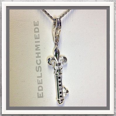 Edelschmiede925 Charms Anhänger 925 Silber Schlüssel Fleur de lis