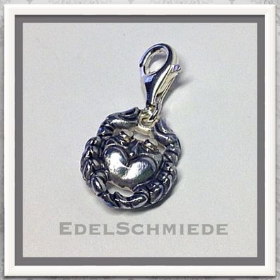 Edelschmiede925 Charm Anhänger in 925 Silber massiv - TKZ Krebs