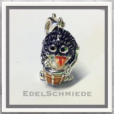 Edelschmiede925 Charm Anhänger 925 Silber freches Musik Monster