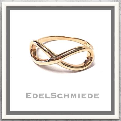 Edelschmiede925 zarter Silberring Unendlichkeitsacht in 925 rosé Ringgröße 56