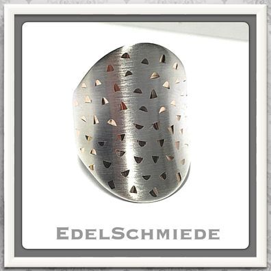 breiter Bandring 925 Silber gewölbt u mattiert #60