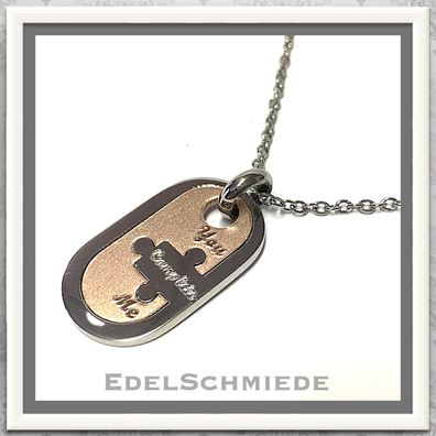Edelschmiede925 Anhänger Edelstahl bicolor "you complete me"