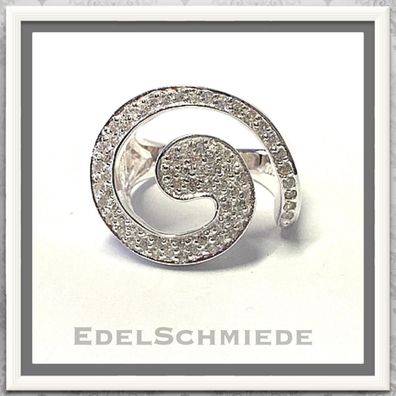 Edelschmiede925 eleganter Fingerring in 925 Silber Zirkonias Ringgröße 54