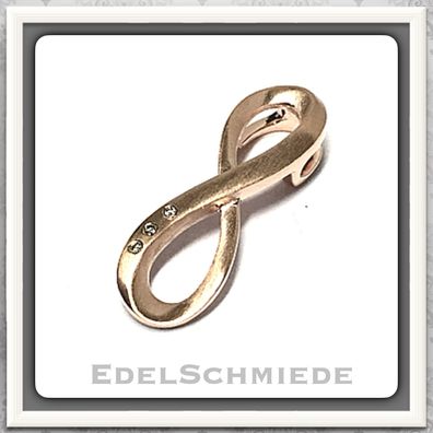 Edelschmiede925 Unendlichkeitsacht 925 Silber rosé matt + 3 Bril