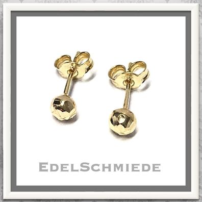 Kugelohrstecker in 585 Gold mit Diamantierung