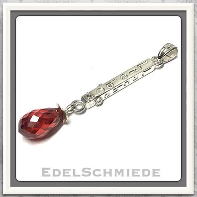 Edelschmiede925 Lebe Liebe Lache Anhänger in 925 Silber Zirkonia