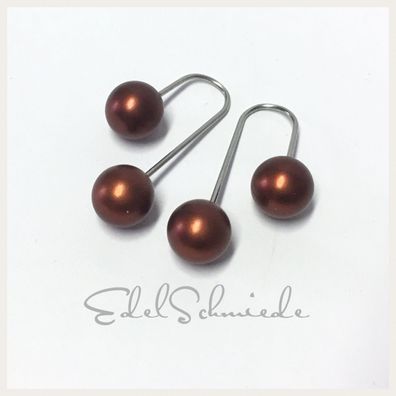 Edelschmiede925 moderne Ohrringe in Edelstahl + eloxiertes Aluminium - braun