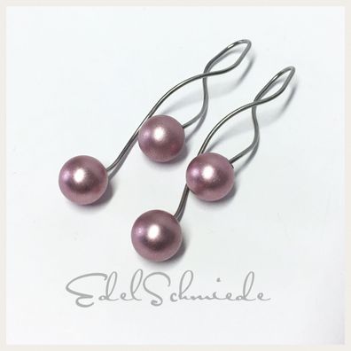 Edelschmiede925 moderne Ohrringe in Edelstahl + eloxiertes Aluminium - rosa