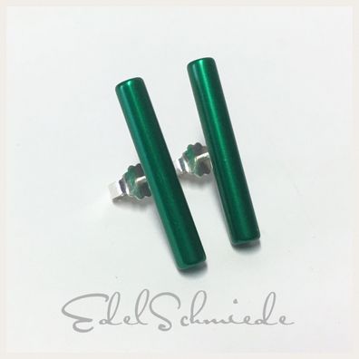 Edelschmiede925 Ohrstecker in eloxiertem Aluminium mit 925/- Silber Stift - grün