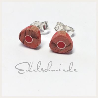 Edelschmiede925 Ohrstecker für Schulanfänger 925/- Sterling Silber + Buntstift
