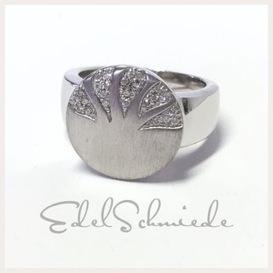 Edelschmiede925 edler Silberring 92 rhod mit Zirkonias Ringgröße 58