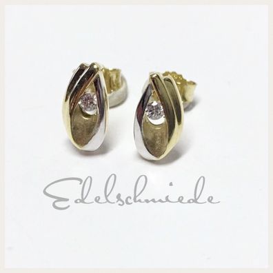 Edelschmiede925 Ohrstecker 333 Gelbgold mit Zirkonia einfarbig