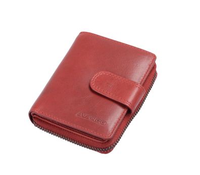 schicke Geldbörse Damen Leder Portemonnaie, cherry