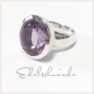 üppiger edler Silberring 925/- mit Amethyst facettiert #63
