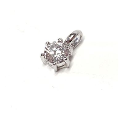 edler Solitäranhänger in 925/- Sterling Silber rhod. Zirkonia