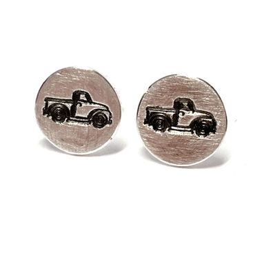 Ohrstecker 925 Silber matt mit Pick Up geschwärzt 10mm