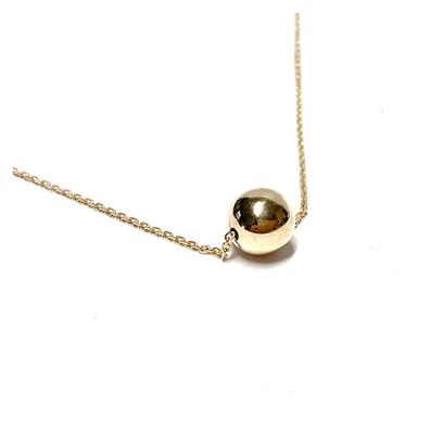 zarte Kette 333/- Gold mit beweglicher Kugel 42 / 45 cm