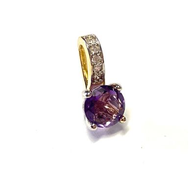 dezenter Anhänger 333/- Gold mit Amethyst + Zirkonia
