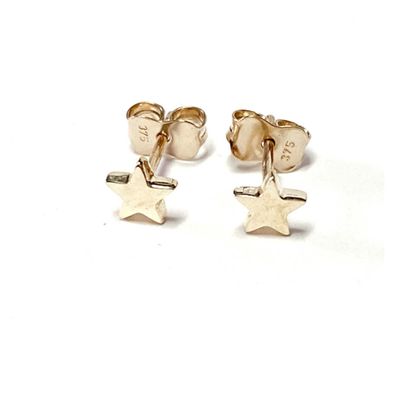 kleine Ohrstecker 375/- Gelbgold als Stern poliert