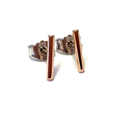 Ohrstecker Rotgold Weißgold 585/- Stabohrstecker poliert Glanz handgefertigt