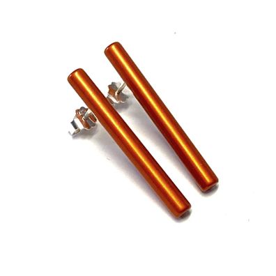 moderne Ohrstecker in eloxiertem Aluminium mit 925/- Silber Stift - orange