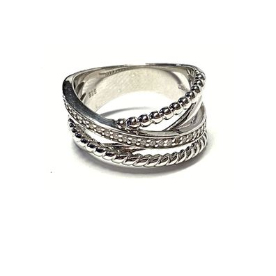 Silberring 925 / / Silber rhodiniert mit Zirkonia breit üppig #54