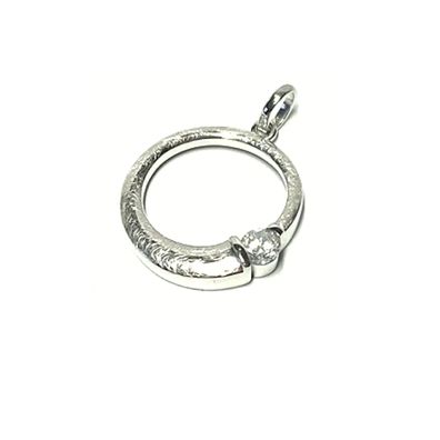 Anhänger 333/- Weißgold Zirkonia eismatt Kreis geometrisch edel