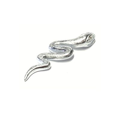 Anhänger Schlange 925 Silber eismatt mit Zirkonia massiv Kettengleiter