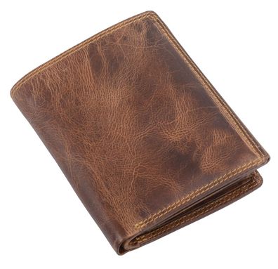 Herrenbörse Herren Geldbörse Leder Brieftasche Kombibörse , braun