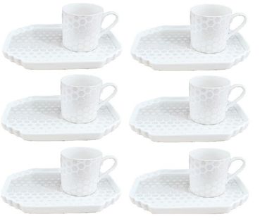 Schäfer 12-teiliges Espresso-Set mit Gebäck-Untertellern 100 ml Tassen