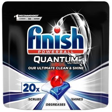 Finish Quantum Ultimate Geschirrspéltabs, 20 Stéck, phosphatfrei, dreifache Reinigung