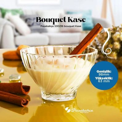 Pasabahce Bouquet – Glasschalen – 6er-Set – 195 ml Serviergeschirr Eisbecher Schalen