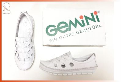 Gemini Damen Ballerina weiß, herausnehmbare Innensohle