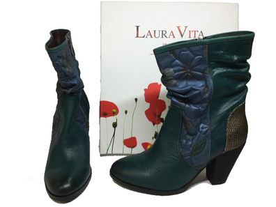 Laura Vita Stiefel 8cm petrol bunt