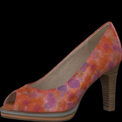 Marco Tozzi Damen Peeptoe; 6cm; coral multi