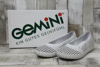 Gemini Damen Ballerina weiß durchbrochen