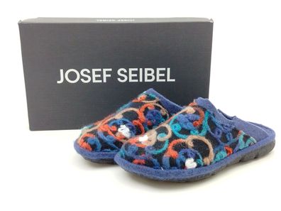 Josef Seibel Damen Pantoffel warm blau kombi