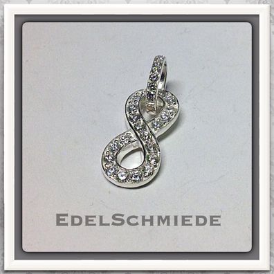 elegante Unendlichkeitsacht 925 Silber Anhänger
